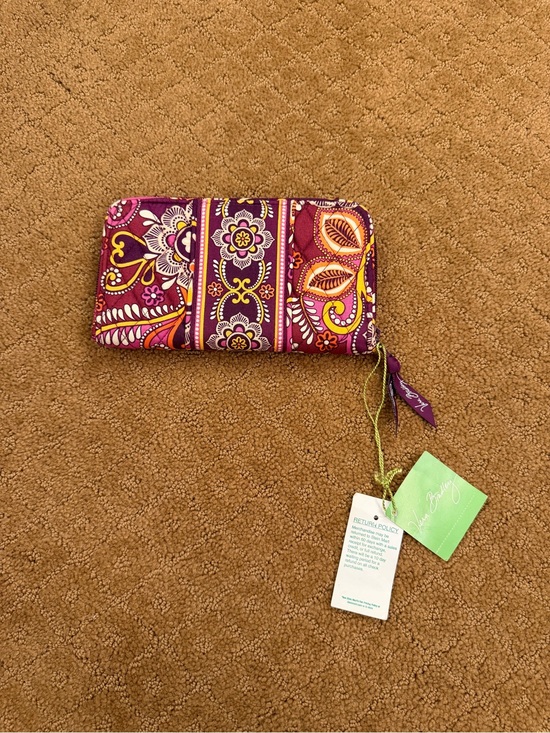 Vera Bradley Handbags - Vera Bradley Safari Sunset Purple Floral Accordion Wallet Zip Around NWT